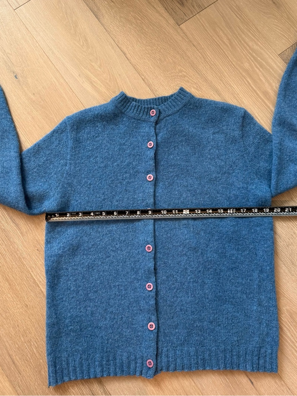 Vintage Pendleton Wool Cardigan Women’s Size 40 Blue Pink Buttons Made in USA - Picture 7 of 8